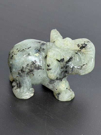 Labradorite Elephant Carving