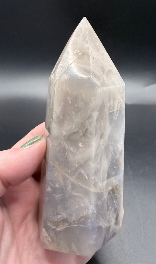 Blue Rose Quartz Tower 366g
