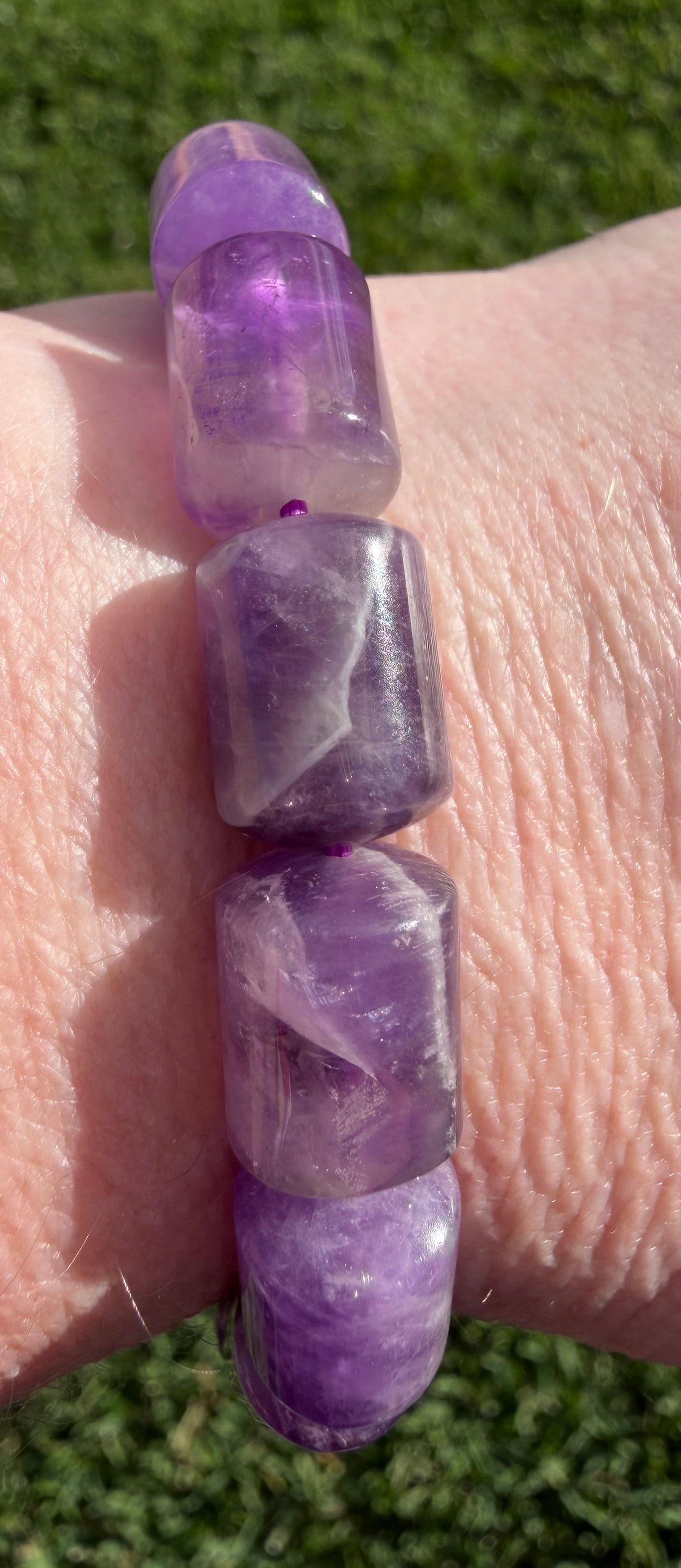 Amethyst Barrel Bead Bracelet