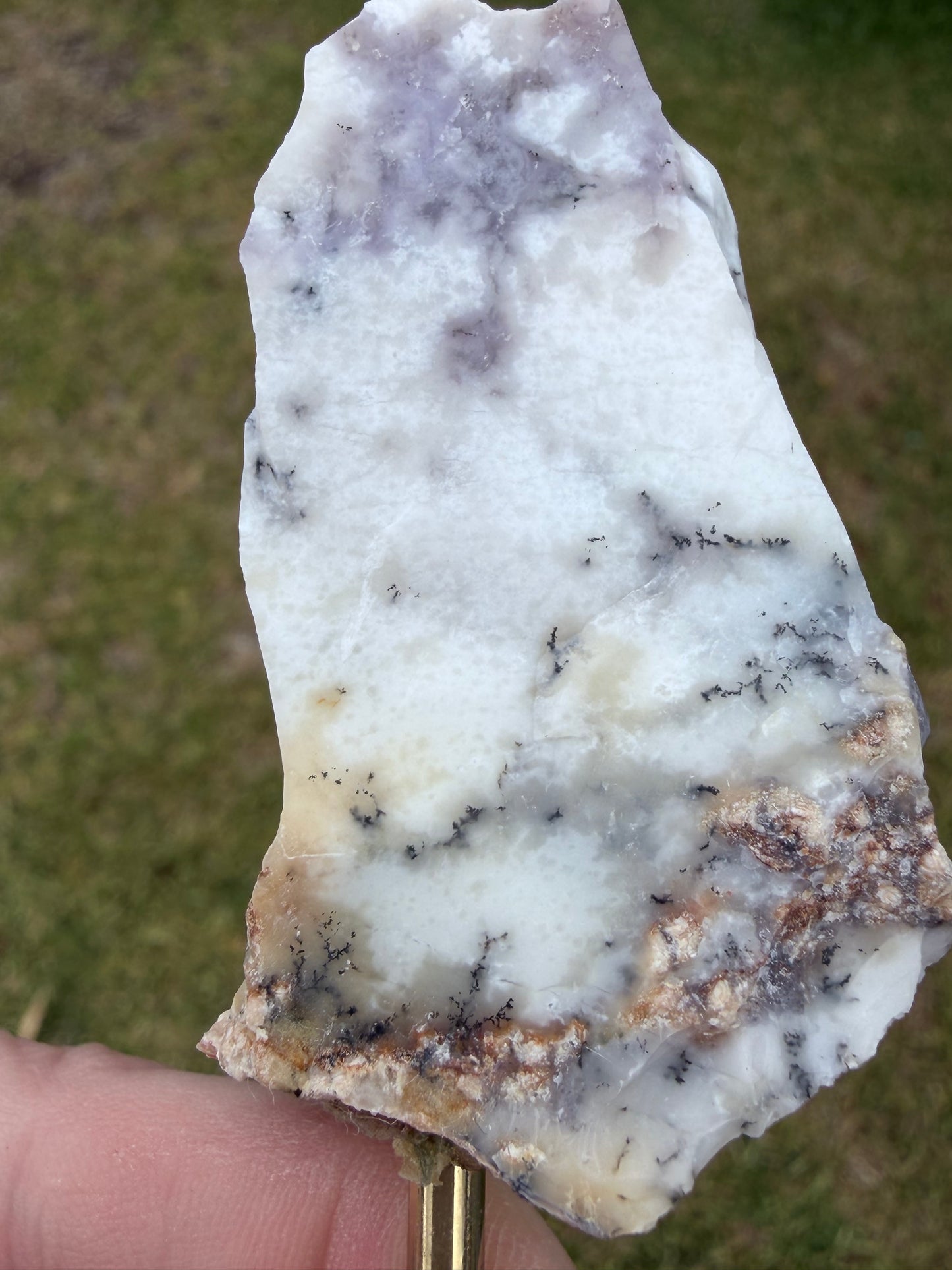 Dendritic Opal Slab on Stand (Merlinite-Style)