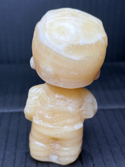 Honey Calcite “Captain America” Carving (10cm | 300g)