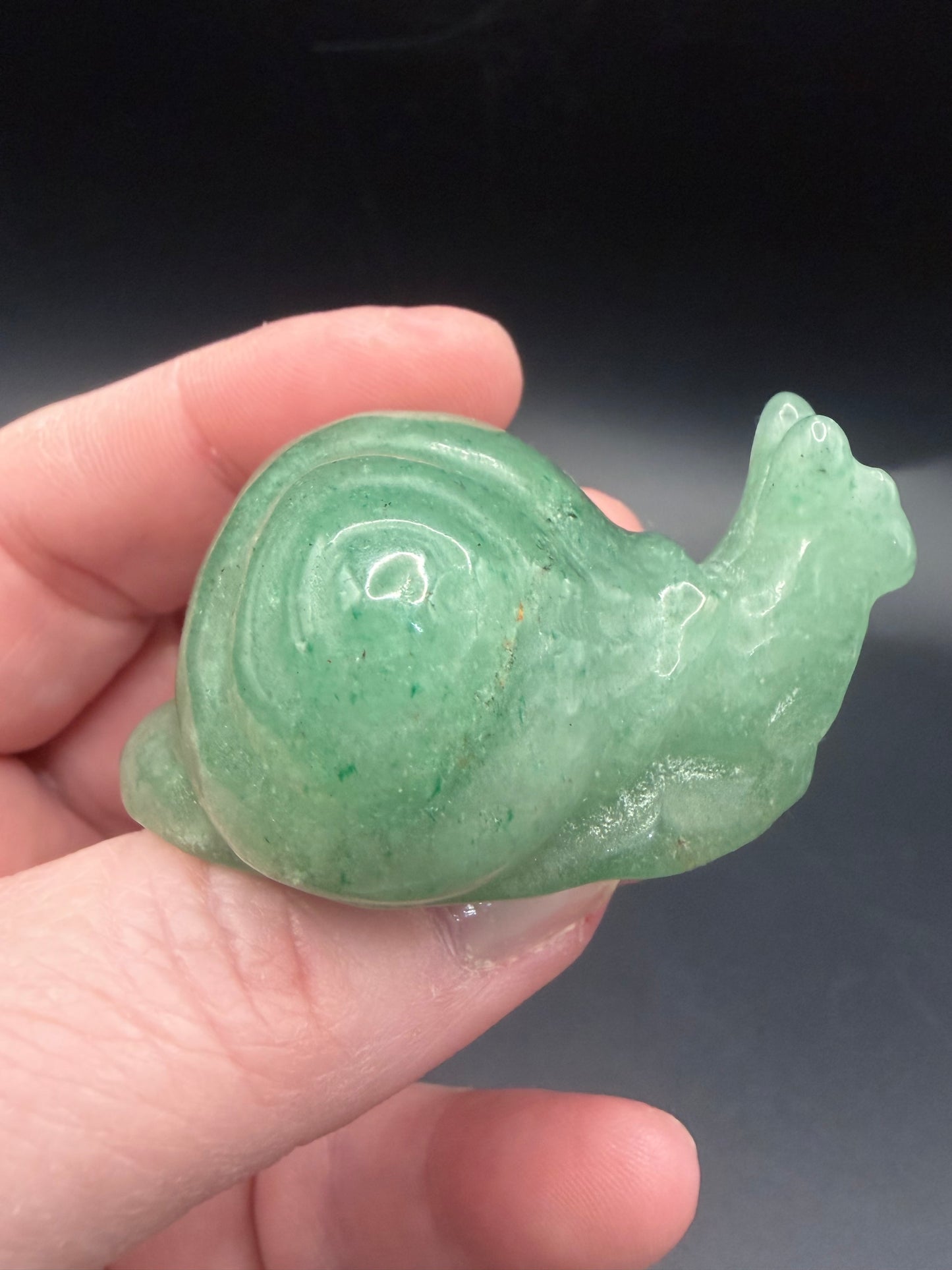 Green Aventurine Snail Carving – 5cm