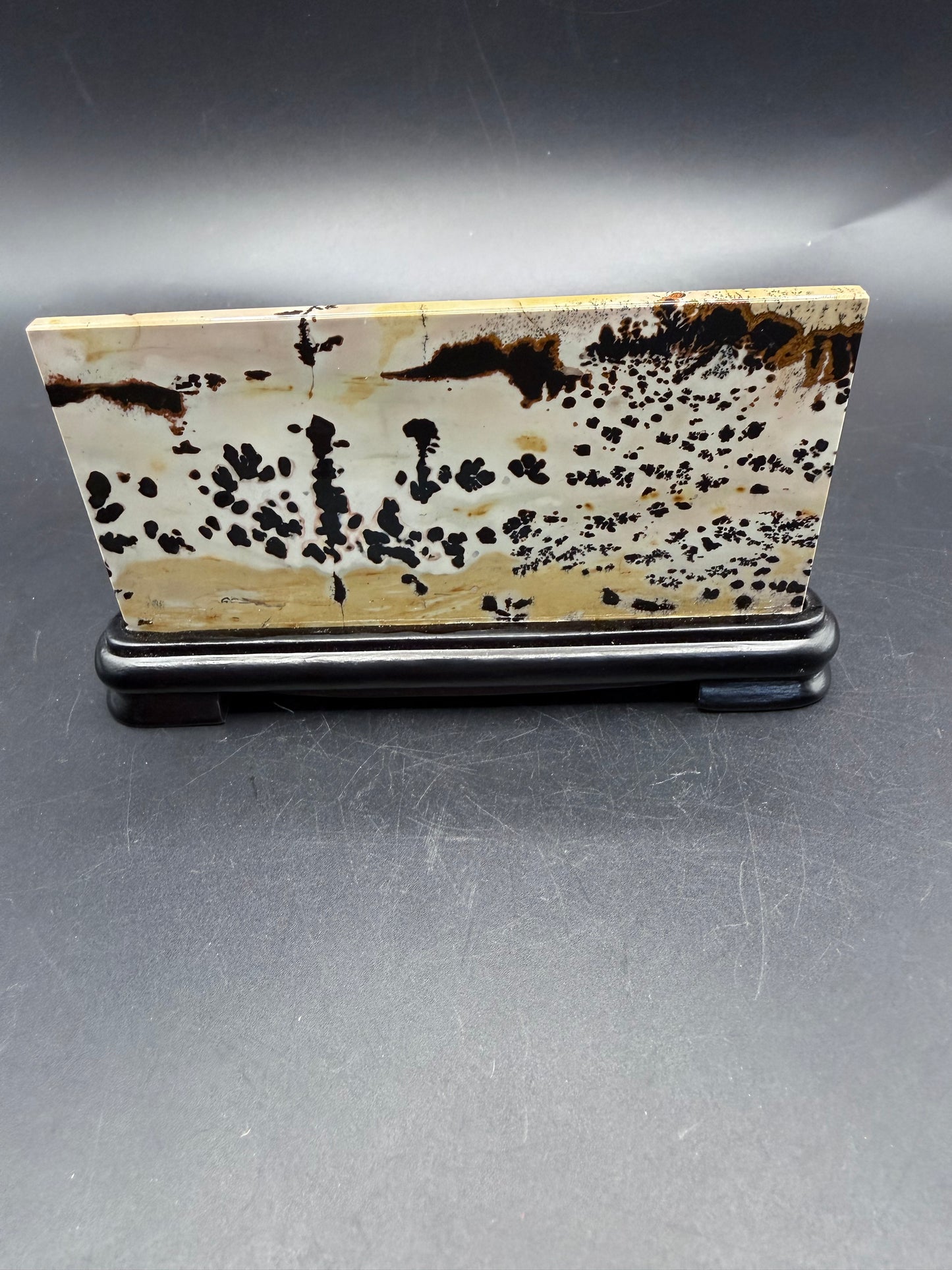 Dendritic Picture Jasper Slab on Stand