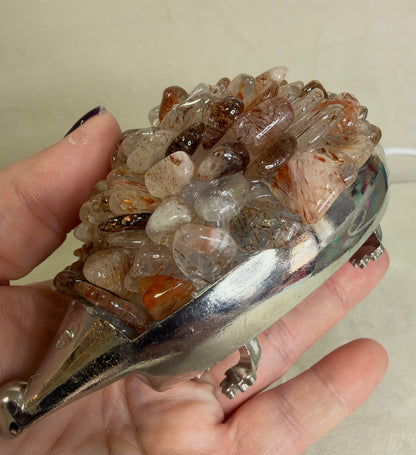 Copper Rutilated Quartz Echidna Colour Changing USB Lamp