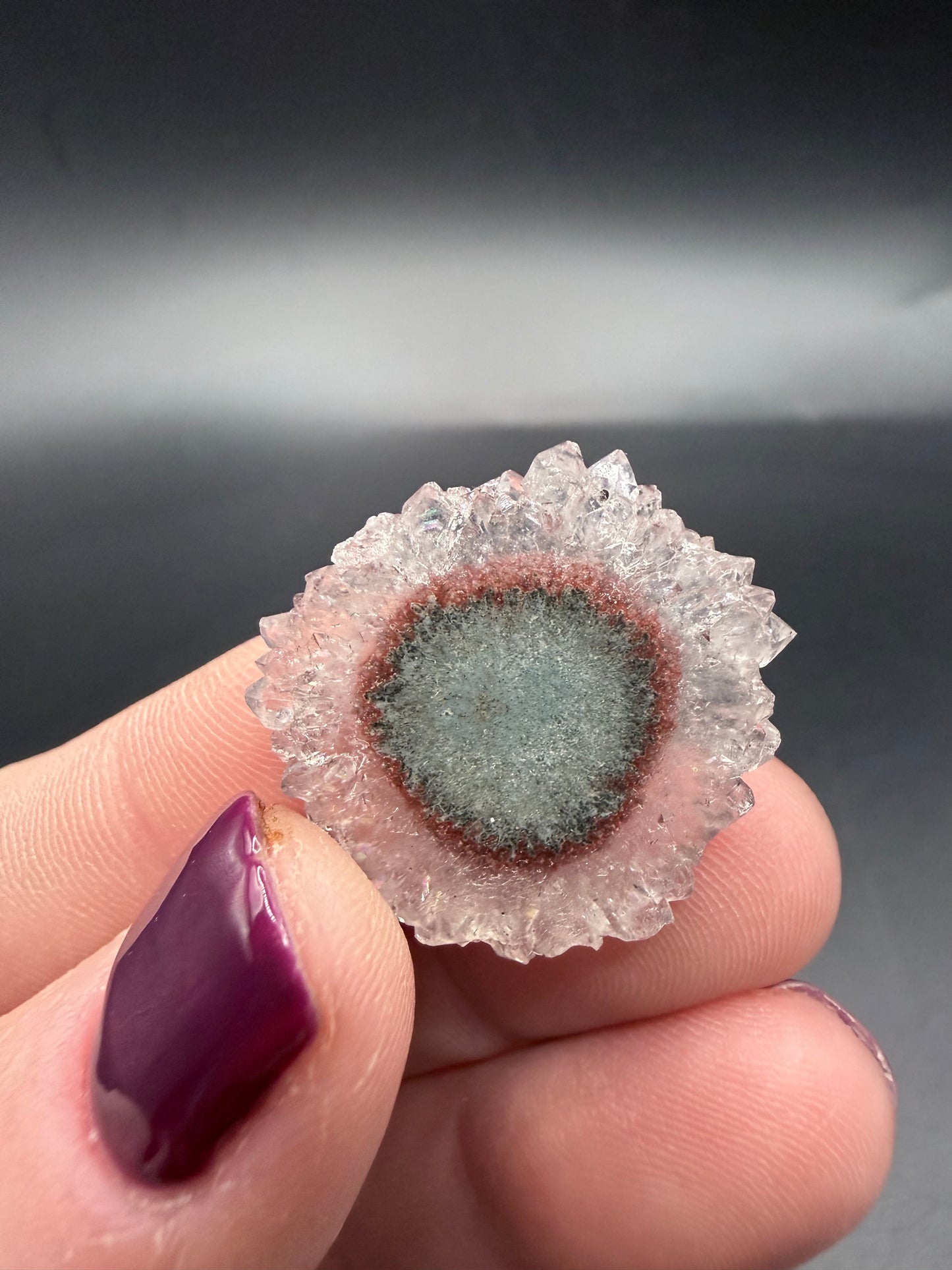 Amethyst Stalactite Slice in Display Frame