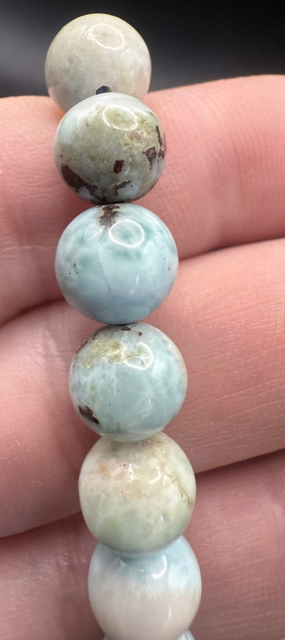 Rare Larimar 8mm Bracelet - Crystal wonderland By Lisa