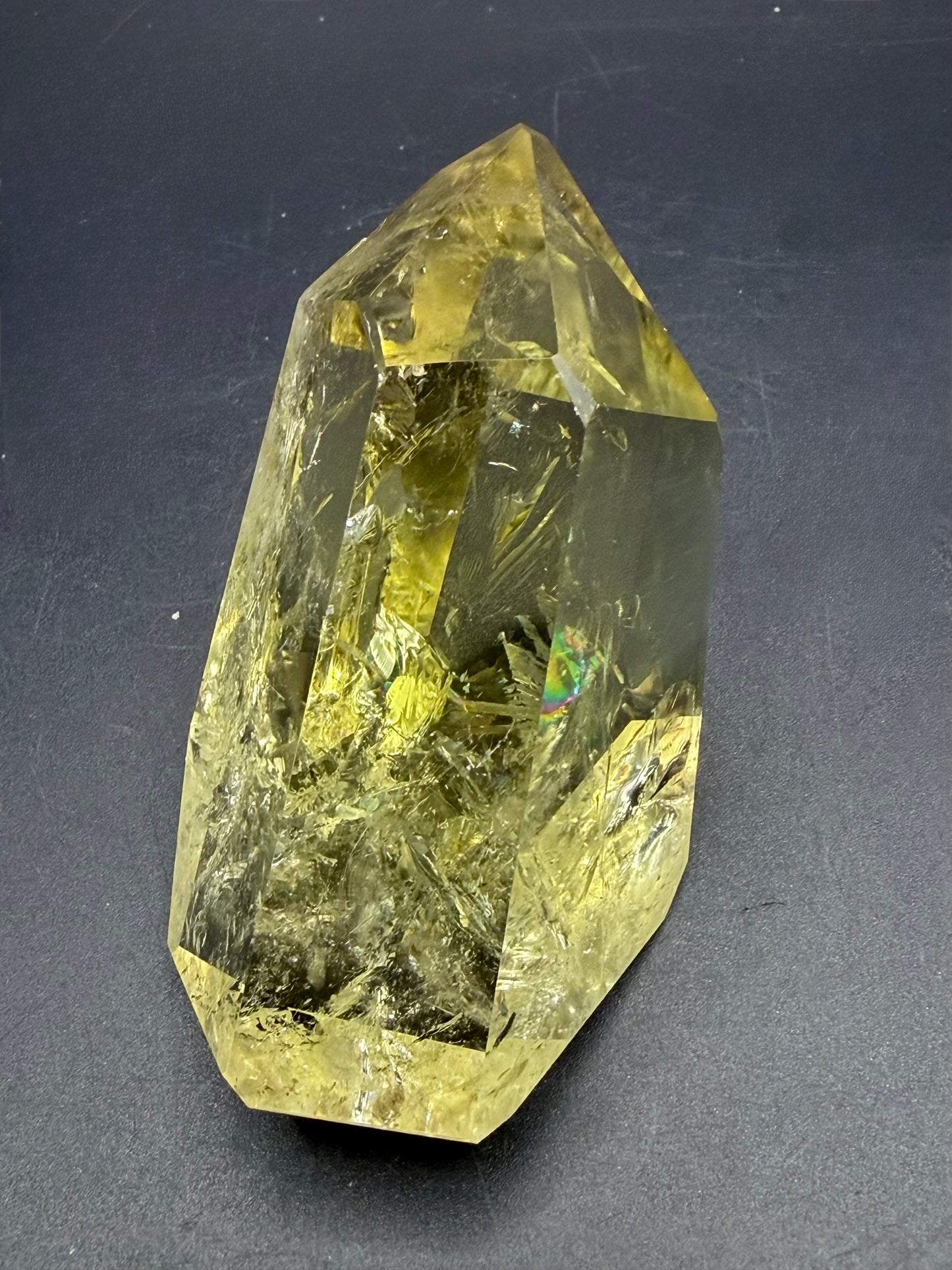 Golden Citrine Point Freeform – High Clarity with Rainbow Inclusions