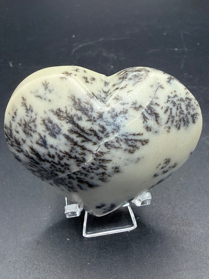 Dendritic Jasper Heart – Grounding & Growth 6.2cm