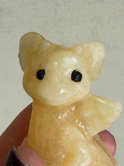 Baby Dragon Yellow Calcite Carving – 6 cm