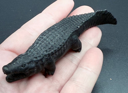 Black Obsidian Crocodile Carving