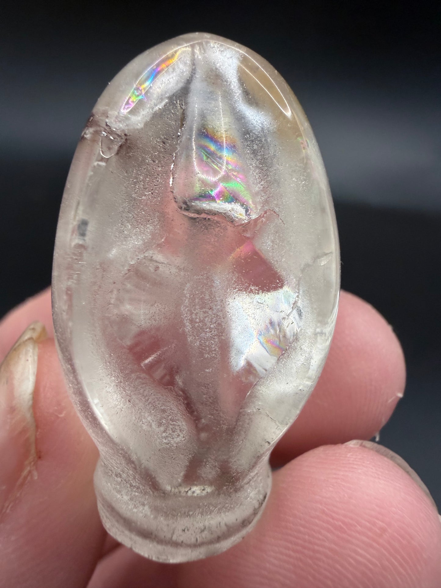 Clear Quartz Source of Life Carving – Rainbow Inclusions