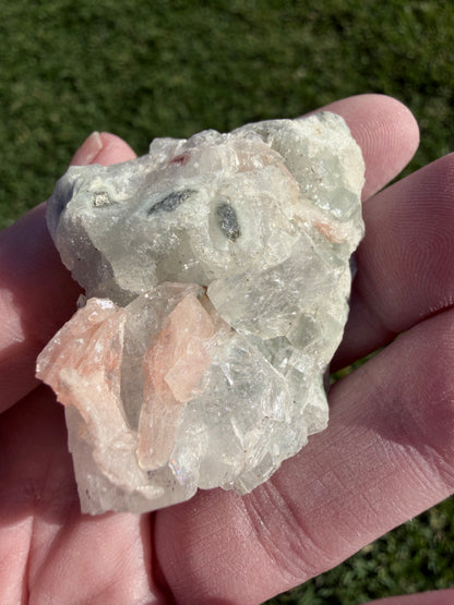 Jalgaon Apophyllite Cluster with Peach Stilbite, Heulandite & Chalcedony – India