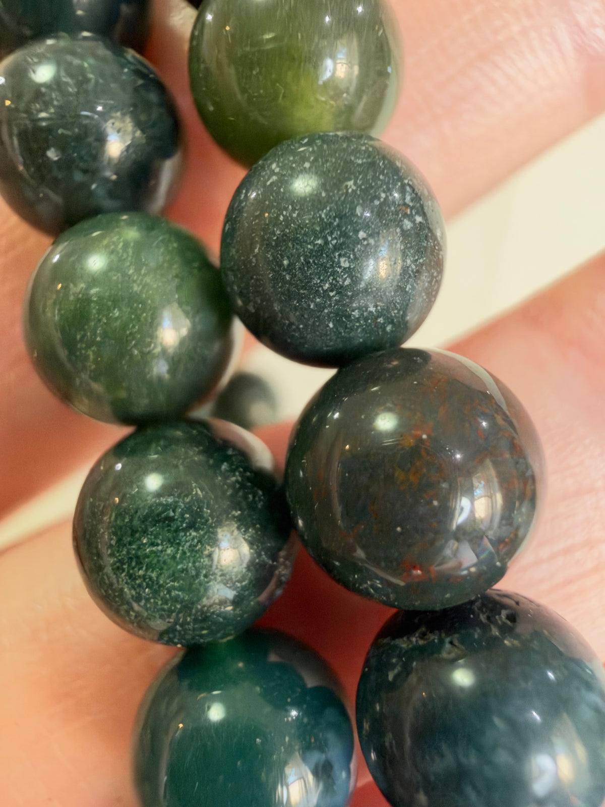 8mm Dark Moss Agate Bracelet