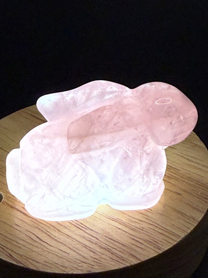 Rose Quartz Rabbit Carving 5x3.2cm