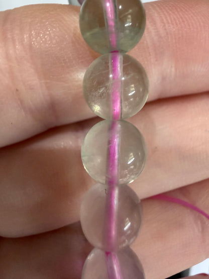 8mm High Quality Rainbow Fluorite Bracelet | Yellow, Blue, Purple, Green & Clear Fluorite
