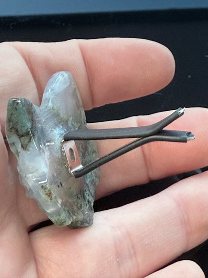 Moss Agate Mini Fox Mask – Car Air Con Vent Clip (3.2cm)