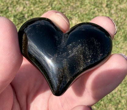 Golden Sheen Obsidian Heart