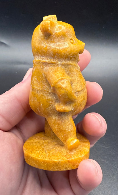 Yellow Jasper Winnie the Pooh Carving