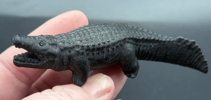 Black Obsidian Crocodile Carving