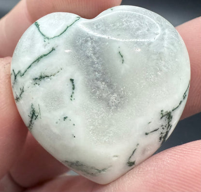 Moss Agate Heart – 3 cm