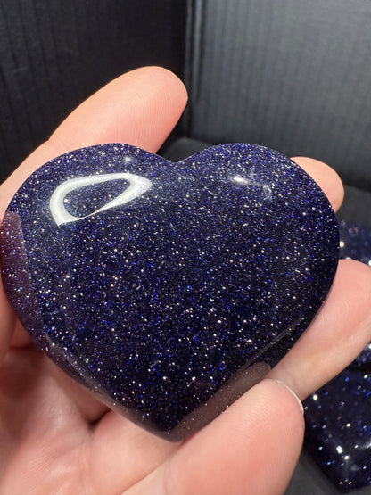 Blue Goldstone Heart – 4cm (Intuitively Chosen)