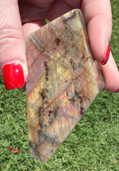 Labradorite Crystal Freeform – Golden Flash | 123g G
