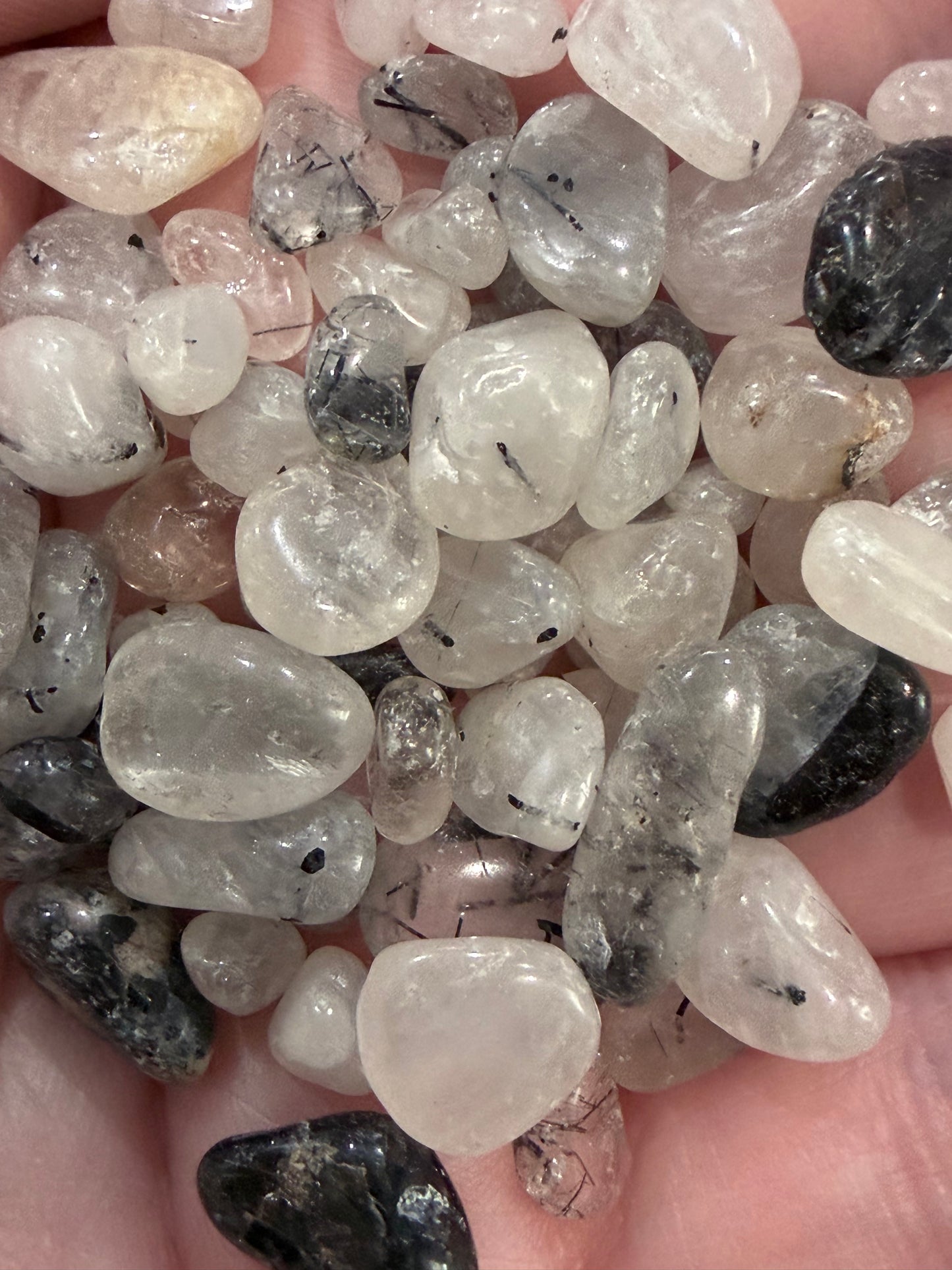 Tourmalinated Quartz Chips – 50g Bag