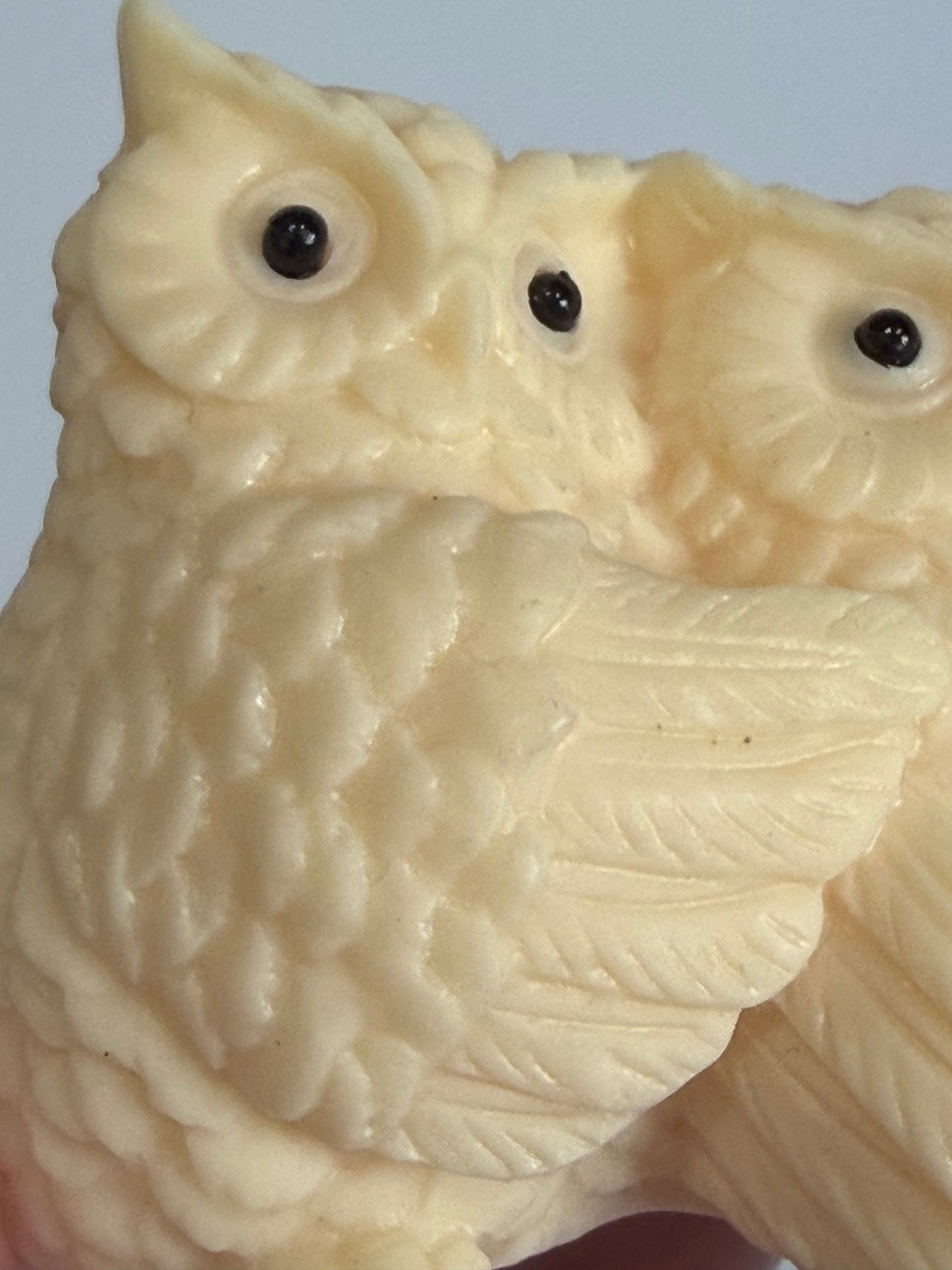 Ivory Nut Owl Couple Carving – 6.3cm