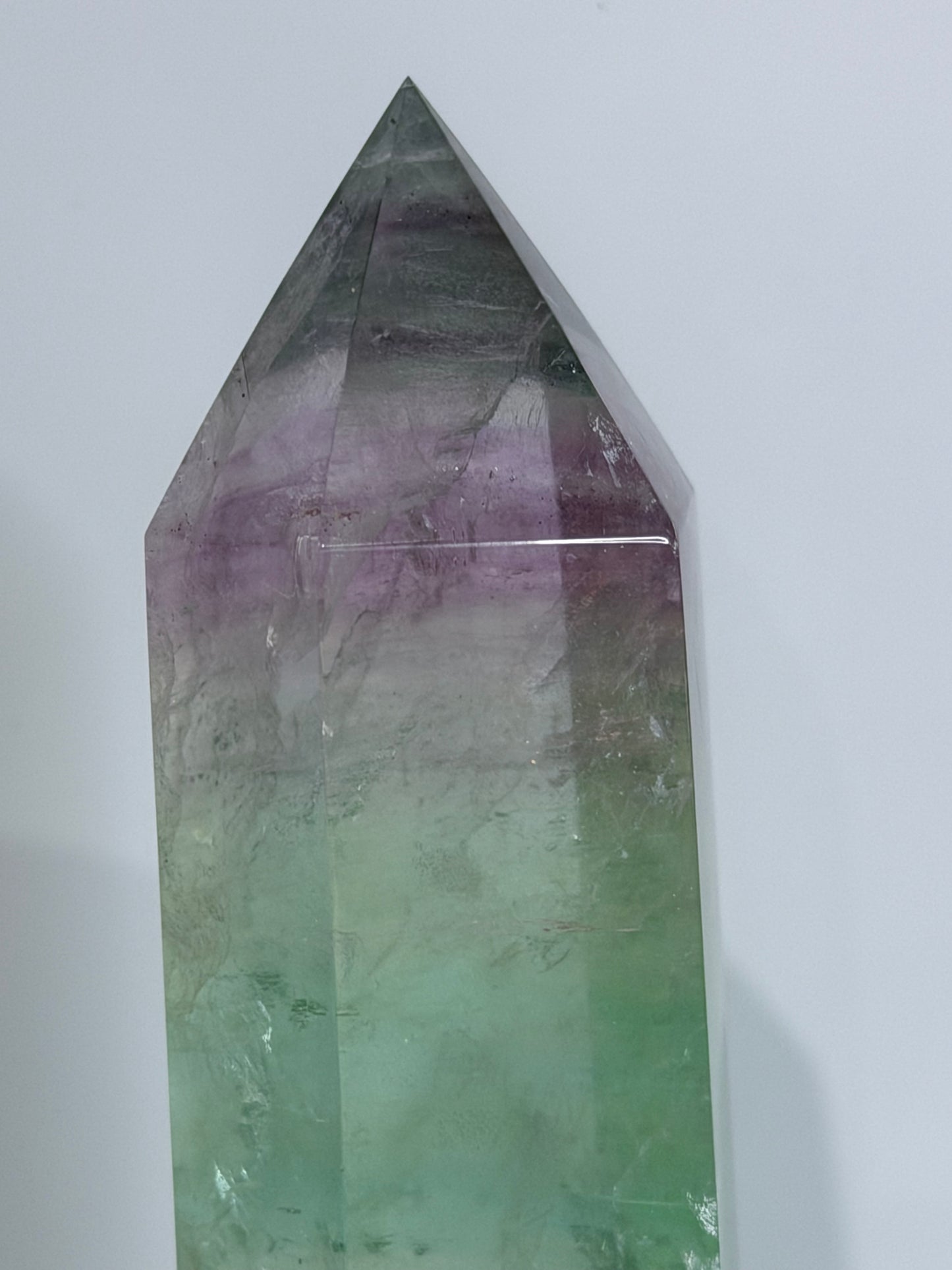Watermelon Fluorite Tower with Light Base – 18cm | 485g