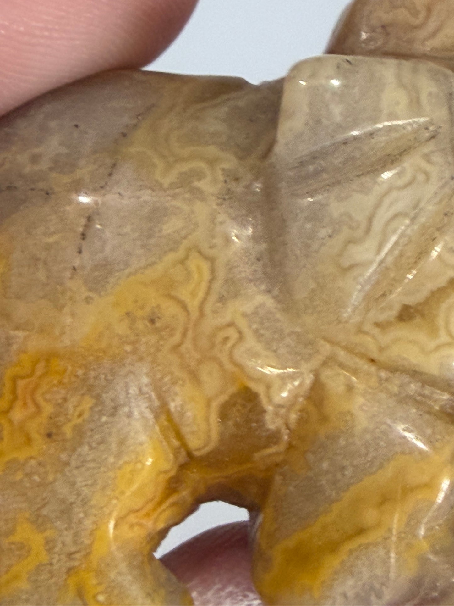Crazy Lace Agate Elephant Carving – 5cm