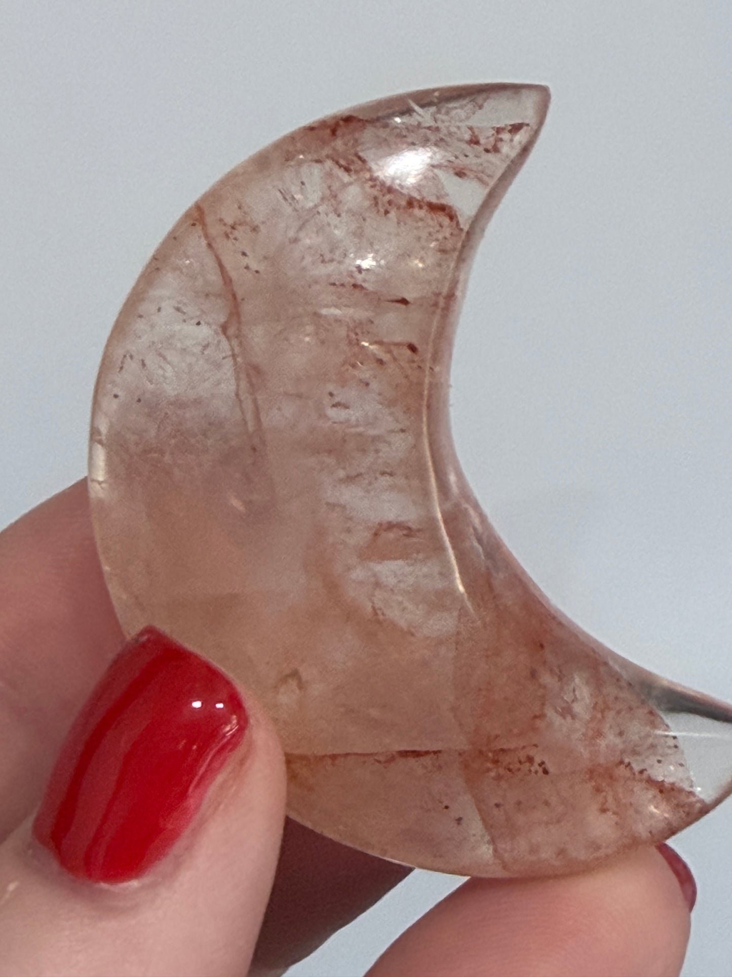 Fire Quartz Moon Carving – 5 cm (Pick Your Own)