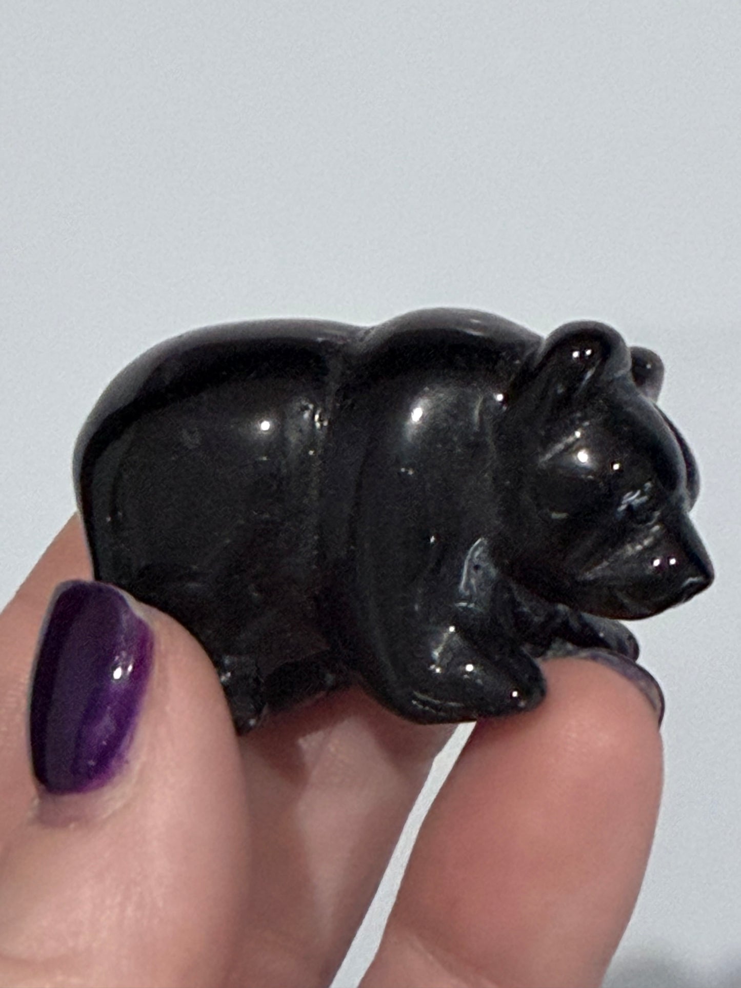 Black Obsidian Bear Carving