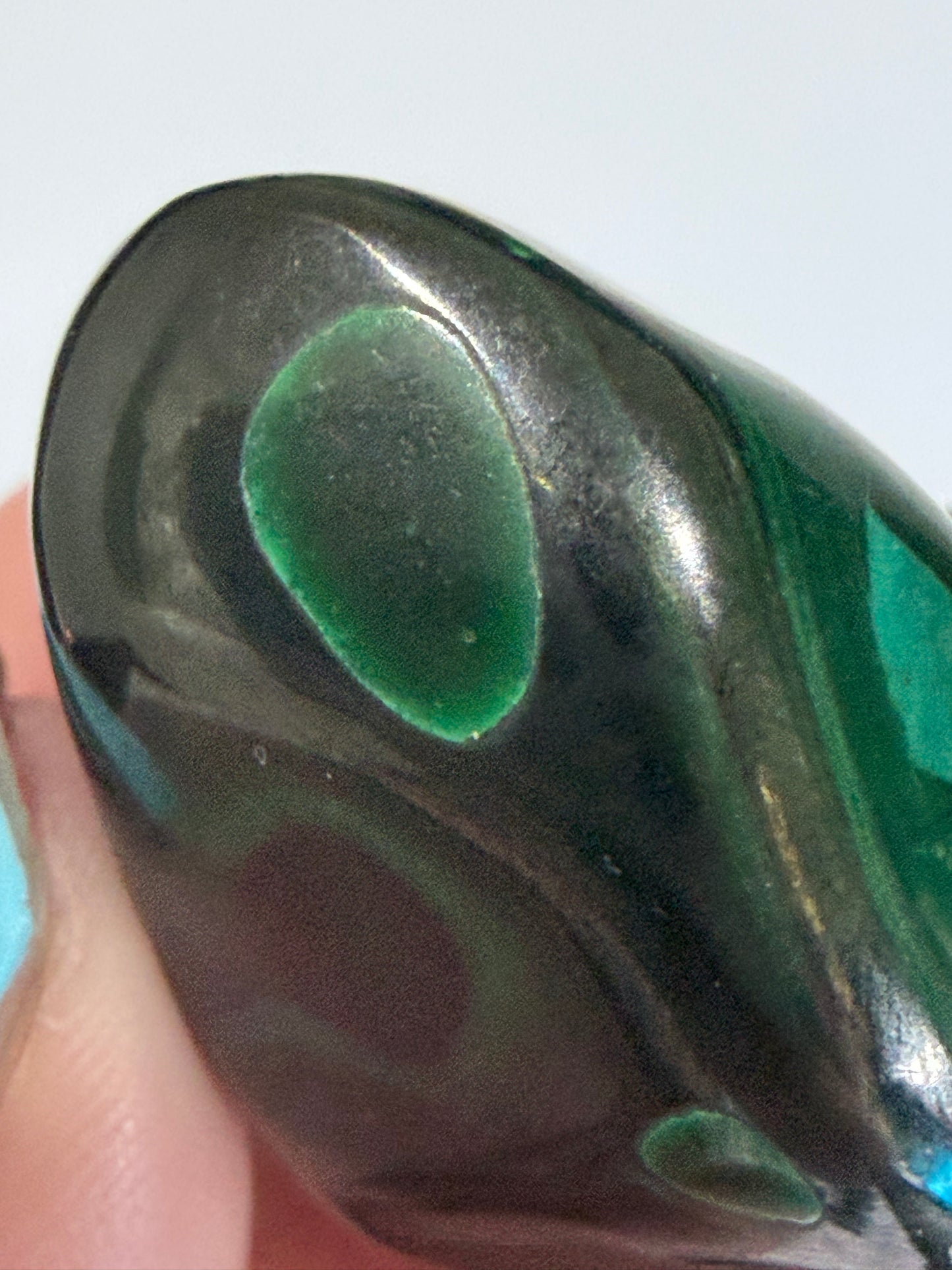 Malachite Tumble Stone - Concentric “eye” patterns A -