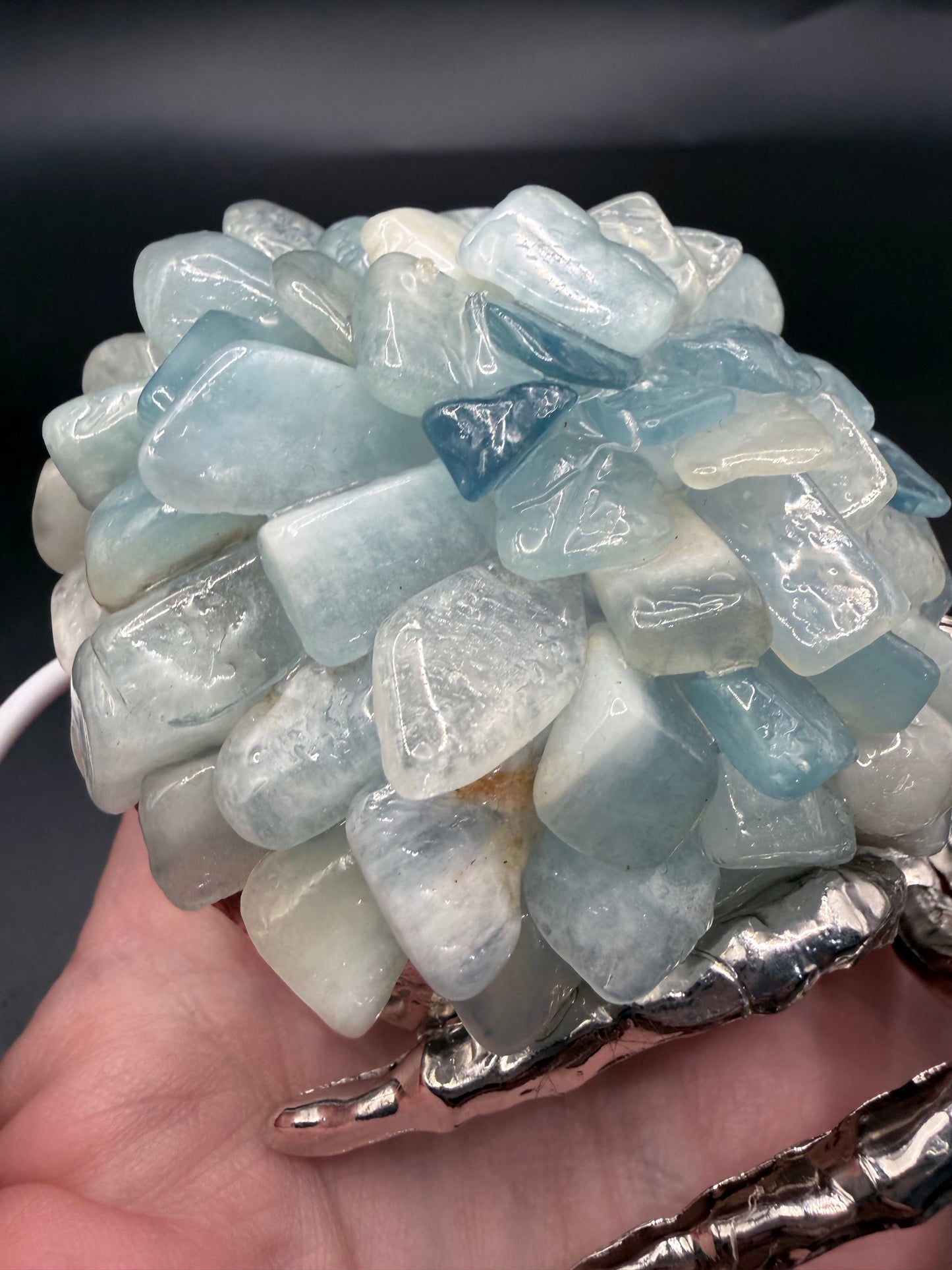 Aquamarine Crystal Spider Lamp