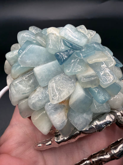 Aquamarine Crystal Spider Lamp