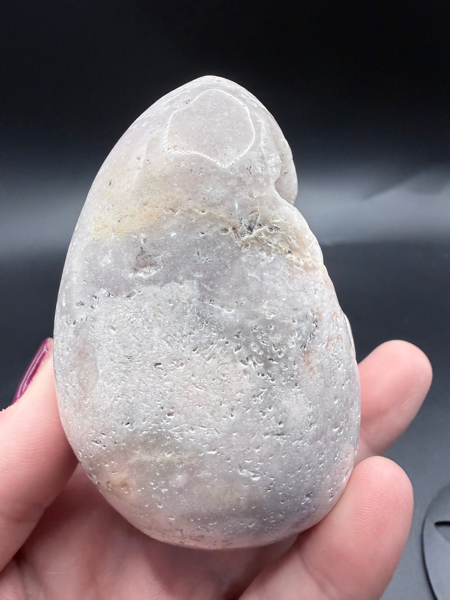 Pink Amethyst Druzy Egg on Metal Stand