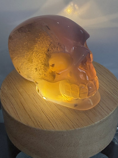 Agate Skull with Sugar Druzy Base – 6.8cm | 165g