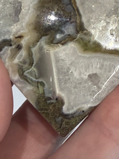 Moss Agate Druzy Heart – Self Standing C - 5.6cm