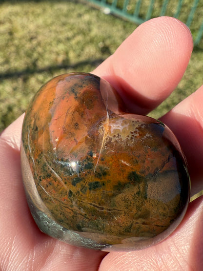 Ocean Jasper 4cm Puffy Heart