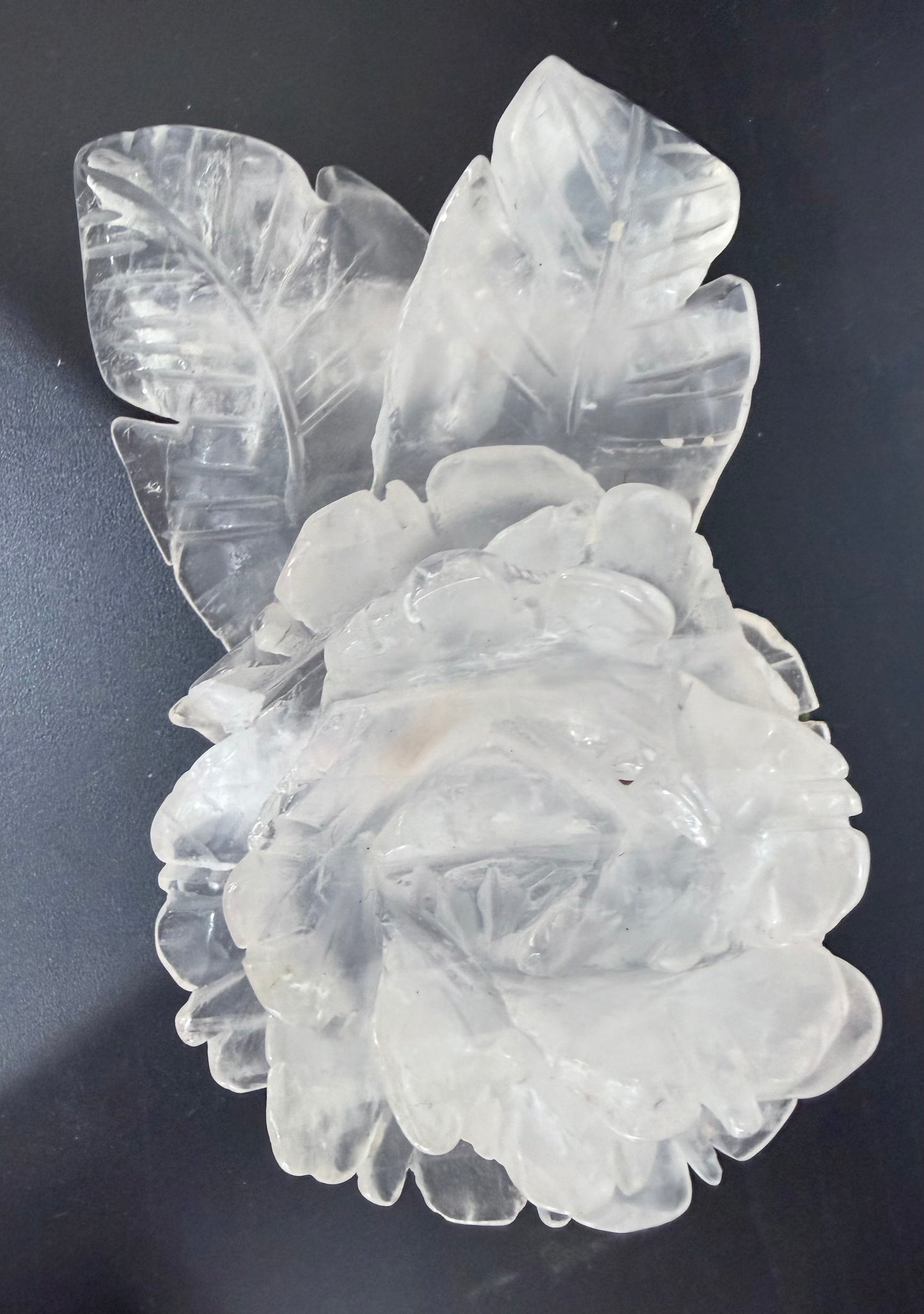 Rose Quartz Rose Carving with Light Base – 14.5 × 8.5 cm | 457g