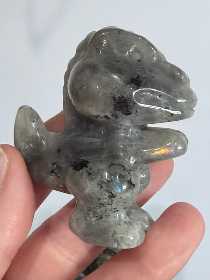 6cm Labradorite T-Rex Crystal Carving