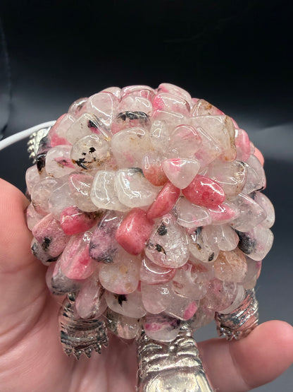 Rhodonite Crystal Turtle Lamp