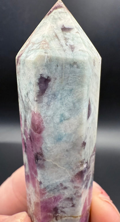 Rare Multi-Mineral Tower – Pink & Blue Tourmaline, Aquamarine, Smokey Quartz, Lepidolite & Mica - Crystal wonderland By Lisa