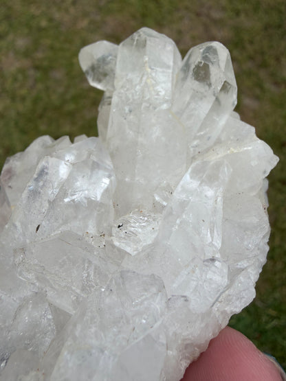 Clear Quartz Cluster on Stand (Brazil) – 308g | 14 × 6cm