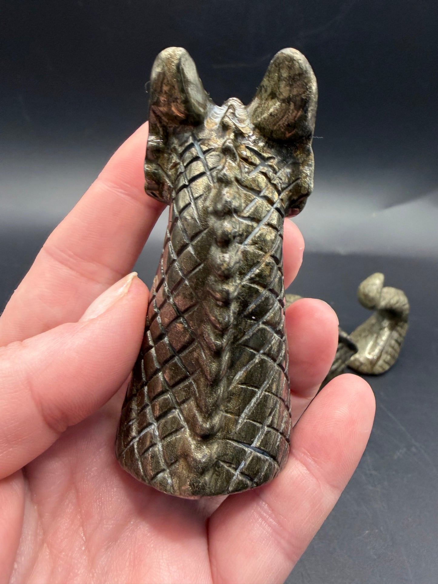 Pyrite Dragon Carving
