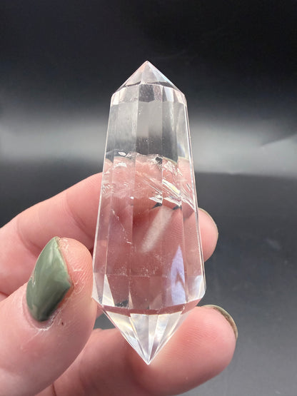 💎 Clear Quartz Phantom Vogel Wand – 38 g | 6.2 × 2.3 cm