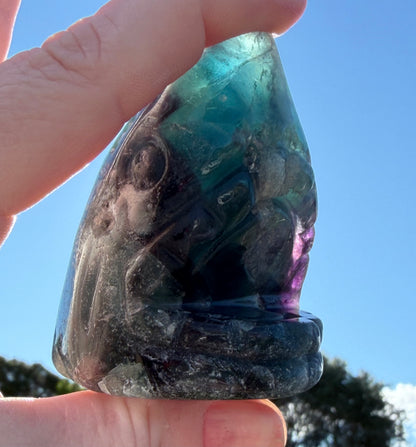 Blue Fluorite Shark Carving 7.2cm | 242g