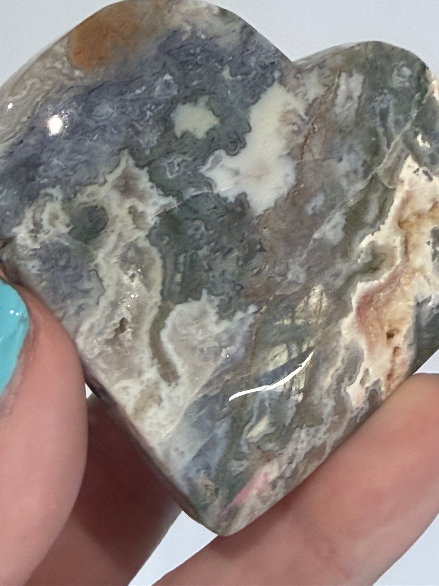 Blue Moss Agate Druzy Heart – Self Standing 

Supports gentle heart healing & self-love
