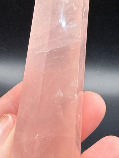 Rose Quartz point from Madagascar