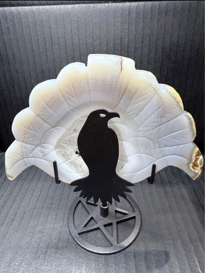 Druzy Agate Bird Wings On stand